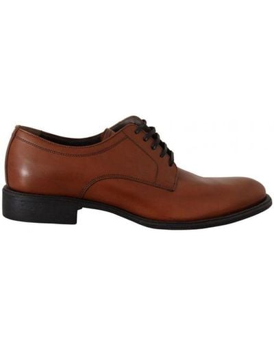 Dolce & Gabbana Leather Lace Up Formal Derby Shoes - Brown