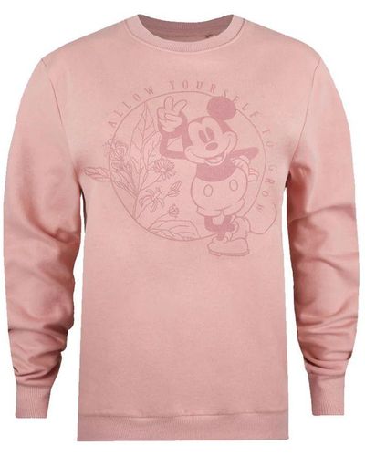 Disney Ladies Allow Yourself To Grow Mickey Mouse Sweatshirt (Dusky) - Pink