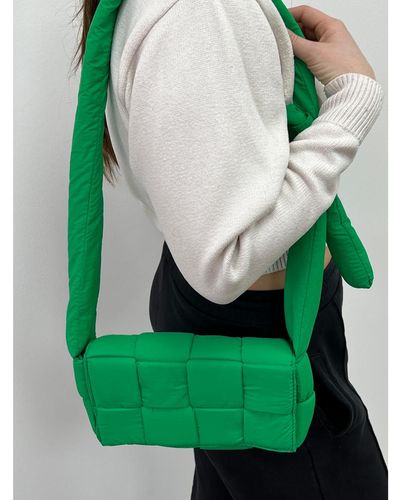SVNX Soft Woven Pillow Shoulder Bag - Green