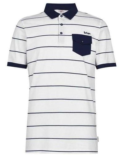 Lee Cooper Striped Polo Shirt - White