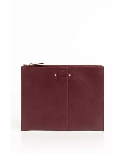 Trussardi Brown Leather Wallet - Red