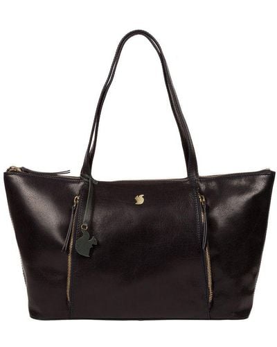 Conkca London 'clover' Navy Leather Tote Bag - Black