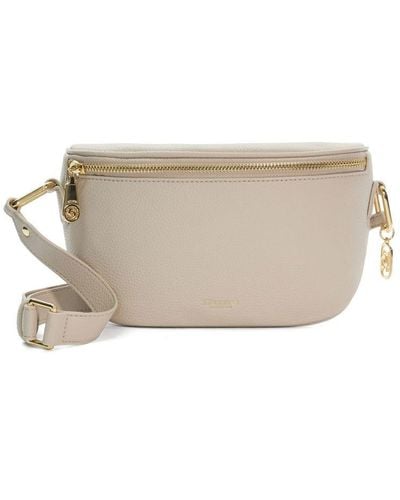 Dune Accessories Dent - Small Curved Cross-body Bag Leather - Natural
