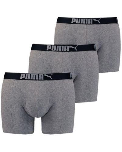 PUMA Licence Premium Sueded Cotton Boxers 3 Pack - Grey