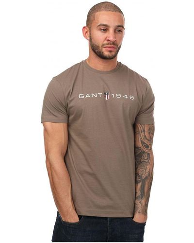 GANT Graphic Printed T-shirt - Brown