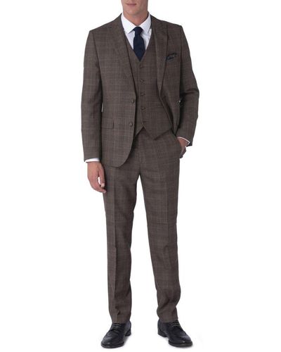 Harry Brown London Harry London Tyler Check 100% Wool Suit - Grey