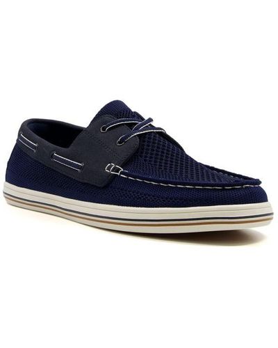Dune Burnner Knitted Boat Shoes - Blue