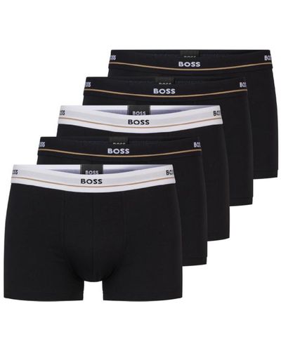 BOSS Boxer Man Pack X5 Logo Op De Voorkant - Zwart