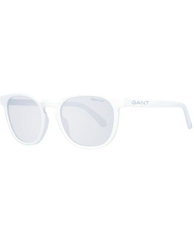 GANT Round Sunglasses With Mirrored & Gradient Lenses - White
