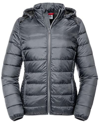 Russell Ladies Hooded Nano Padded Jacket (Iron) - Grey