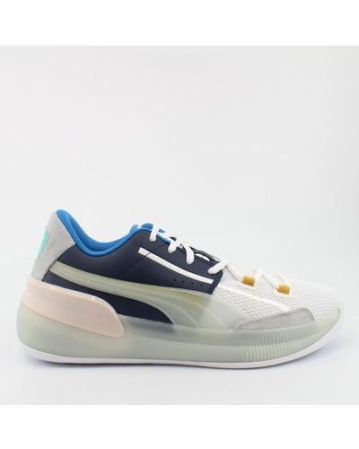 PUMA Clyde Hardwood Synthetic Lace Up Trainers 193664 01 - Blue