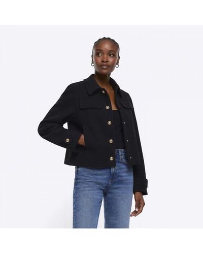 Cropped denim jacket sale top
