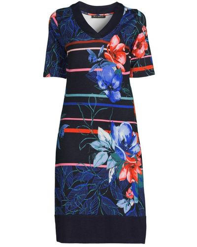 Betty Barclay Jurk Met All Over Print Donkerblauw/rood
