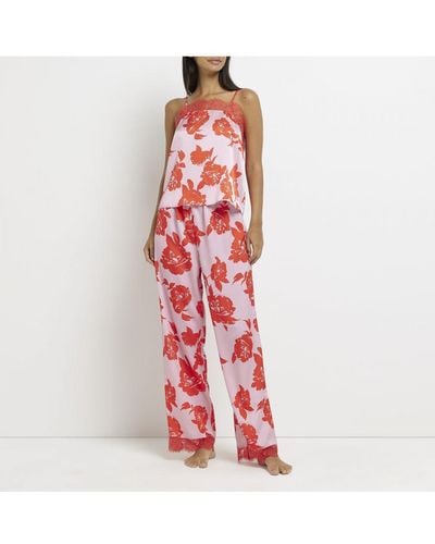 River Island Floral Print Pyjama Set - White