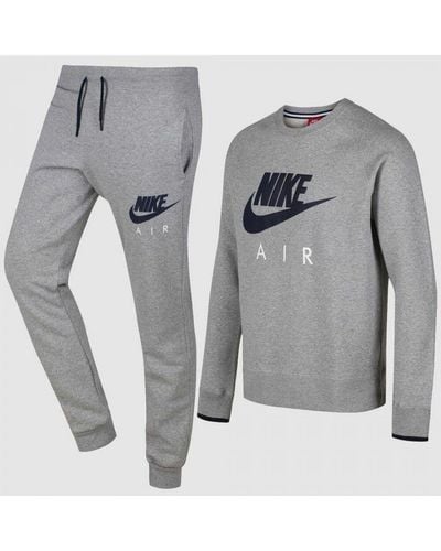 Nike Crew Neck Tracksuit Grey Cotton