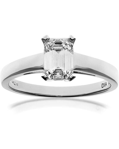 DIAMANT L'ÉTERNEL Solitare-ring Van 18 Karaat Witgoud, 1,00 Ct Smaragdgeslepen Gecertificeerde Diamant