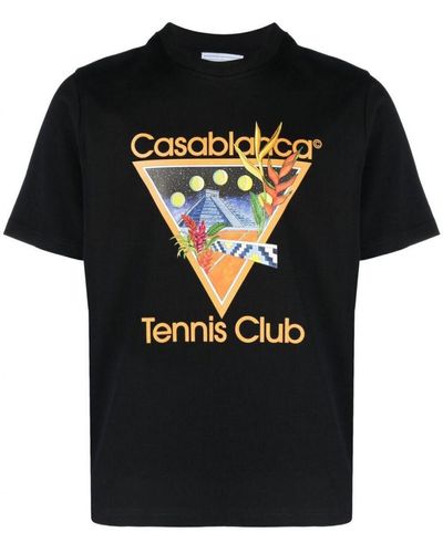 CASABLANCA T-shirt Met Print - Zwart
