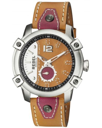 Rebel Weeksville Luggage () Dial Leather Watch - Grey
