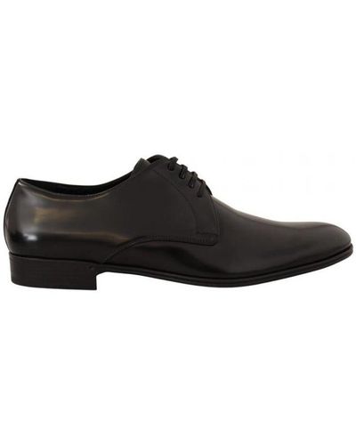 Dolce & Gabbana Black Leather Lace Up Formal Derby Shoes