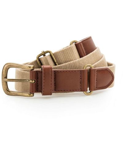 Asquith & Fox Faux Leather And Canvas Belt () - Brown