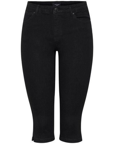 Vero Moda Slim Fit Capri Jeans Vmjune Black Denim - Zwart