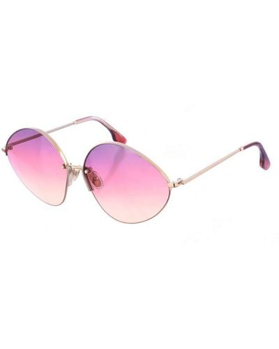Victoria Beckham Vb220S Oval-Shaped Metal Sunglasses - Pink