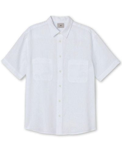 H&M Slim Fit Linen Shirt - White