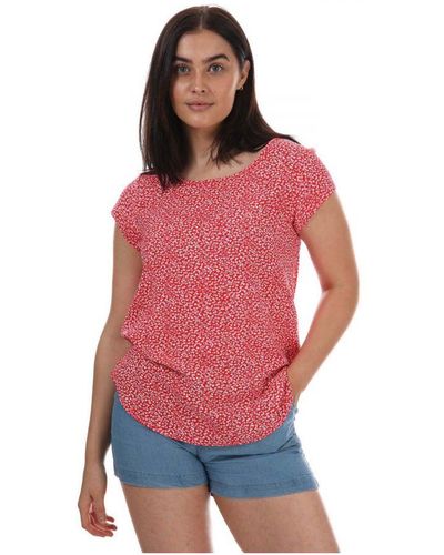 ONLY S Nova Life Short Sleeve Top - Red