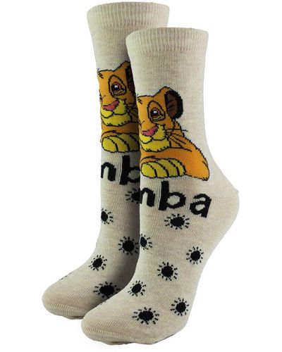 Disney Ladies Simba Socks - Natural