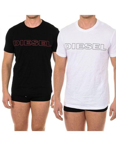 DIESEL Pack-2 Short-Sleeved Round Neck T-Shirt A02117-0Darx - Black