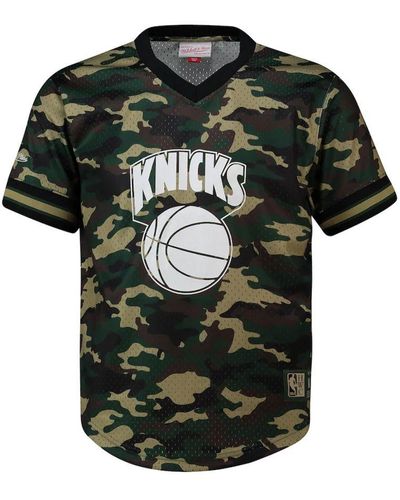 Mitchell & Ness Nba New York Knicks Camo Mesh T-Shirt - Green