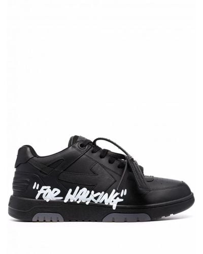 Off-White c/o Virgil Abloh Off- Out Of Office "For Walking" Leather Trainers - Black