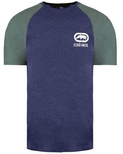 Ecko' Unltd Shadow Navy Marl T-shirt Cotton - Blue