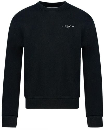 Off-White c/o Virgil Abloh Gebroken Wit Zwart Slank Sweatshirt Met Logo - Blauw