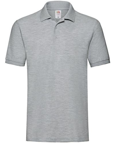 Fruit Of The Loom Premium Short Sleeve Polo Shirt (Athletic/Heather) - Grey