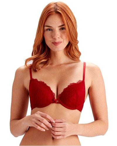 Pretty Polly Lola Push Up Plunge Bra - Red