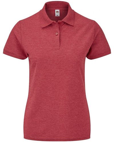 Fruit Of The Loom Dame Fit Piqué Polo Shirt (rode Heide) - Rood