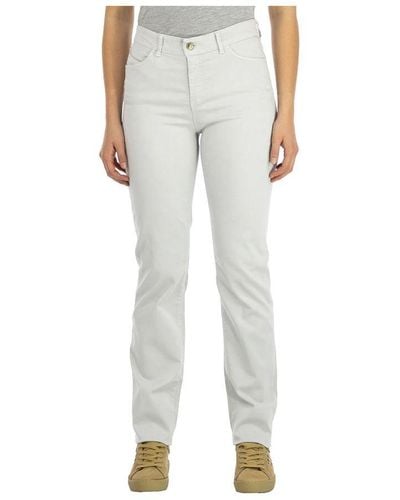 Armani Regular Fit Stretch Fabric Long Trousers 6y5j18-5n0rz Woman Cotton - Grey