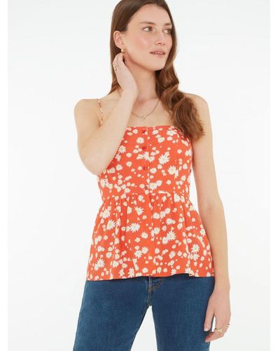 OMNES Remington Button Front Cami Top - Red