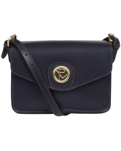 Pure Luxuries 'langdale' Navy Leather Cross Body Bag - Blue