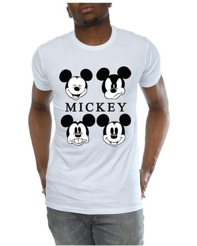 Disney Four Heads Mickey Mouse Cotton T-Shirt () - Grey