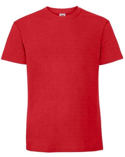 Fruit Of The Loom Iconic Premium Ringspun Cotton T-Shirt () - Red