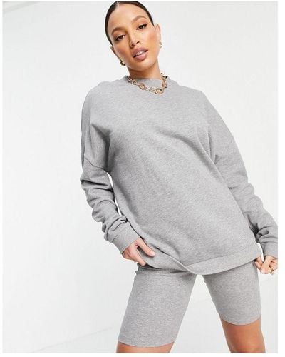 ASOS Design Tracksuit Oversized Sweat / Ribbed legging Short - Grey