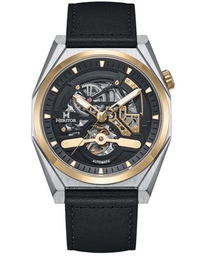 Heritor Amadeus Semi-skelet Lederen Bandhorloge - Metallic