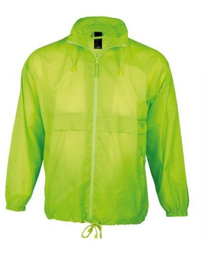 Sol's Surf Windbreaker Lightweight Jacket (Neon) Nylon - Green