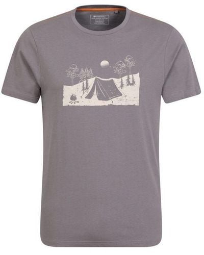 Mountain Warehouse Camping Schets Organisch T-shirt (grijs)