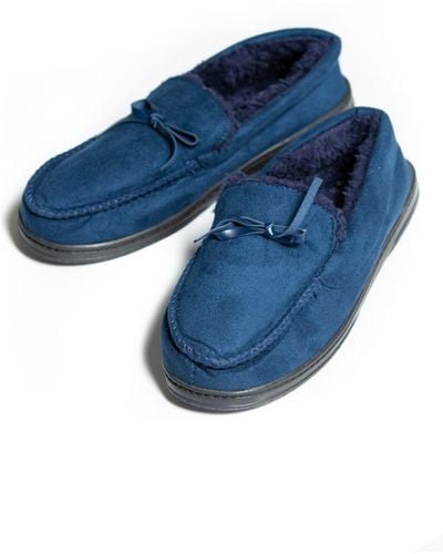 Tokyo Laundry Faux Suede Slippers - Blue