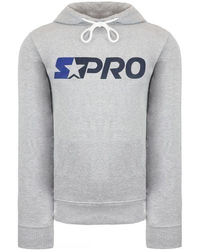 Starter Strive Long Sleeve Pullover Logo Hoodie Cpe00040 Ath Marl Cotton - Grey