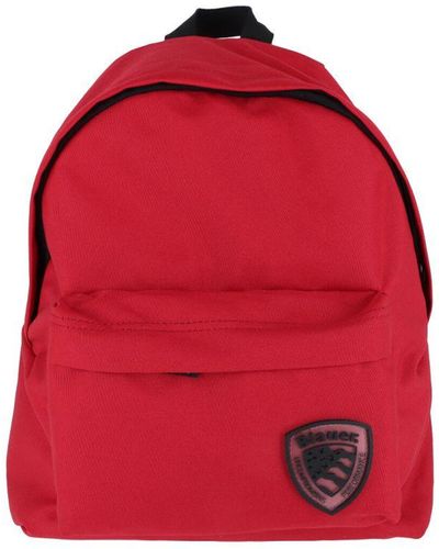 Blauer Handbag Rucksack With Zip Pockets - Red