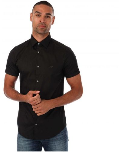Armani Overhemd Met Korte Mouwen, Zwart